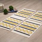 Jogo Tapete Nova Delhi Natural 3 Peças Mostarda/chumbo - Anti