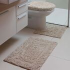 Jogo Tapetes Banheiro Capri Attuale 3pçs Mirante Bege Fatex