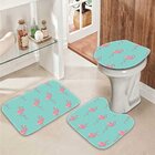 Jogo tapetes de banheiro flamingos