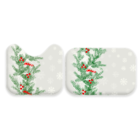 Jogo Tapetes De Natal Para Banheiro 2 Peças Flores Natal Único