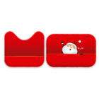 Jogo Tapetes De Natal Para Banheiro 2 Peças Ho Ho Ho Vermelho