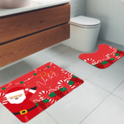 Jogo Tapetes De Natal Para Banheiro 2 Peças Icones Natal Único