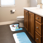 Jogo Tapetes De Natal Para Banheiro 2 Peças Papai Noel E Bone