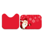 Jogo Tapetes De Natal Para Banheiro 2 Peças Papai Noel Único