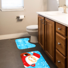 Jogo Tapetes De Natal Para Banheiro 2 Peças Papai Noel Único