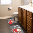 Jogo Tapetes De Natal Para Banheiro 2 Peças Papai Noel Único