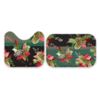 Jogo Tapetes De Natal Para Banheiro 2 Peças Pinhas Natalinas