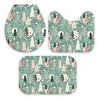 Jogo Tapetes De Natal Para Banheiro Árvores Abstratos Único