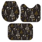 Jogo Tapetes De Natal Para Banheiro Arvores Natalinas Geométr