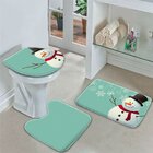 Jogo Tapetes De Natal Para Banheiro Boneco De Neve Único