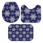 Jogo Tapetes De Natal Para Banheiro Flocos De Neve Único