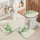 Jogo Tapetes De Natal Para Banheiro Flores Natal Único