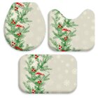 Jogo Tapetes De Natal Para Banheiro Flores Natal Único