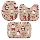 Jogo Tapetes De Natal Para Banheiro Merry Christmas Two Único