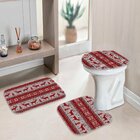 Jogo Tapetes De Natal Para Banheiro Natal Antigo Vermelho Úni