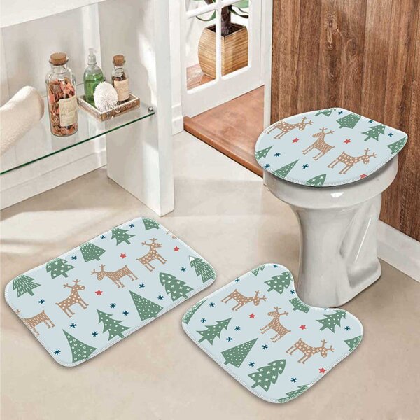 Jogo Tapetes De Natal Para Banheiro Natal Four Único