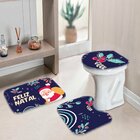 Jogo Tapetes De Natal Para Banheiro Natal Minimalista Azul Ún