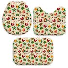 Jogo Tapetes De Natal Para Banheiro Natal Minimalista Bege Ún