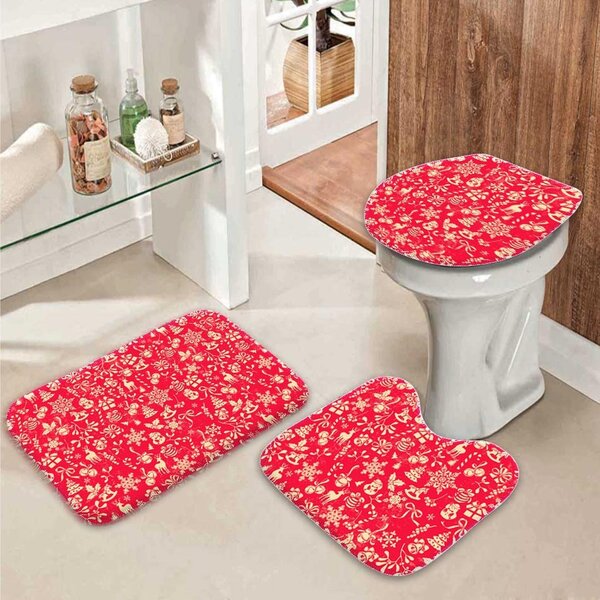 Jogo Tapetes De Natal Para Banheiro Objects Merry Christmas Ú