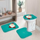 Jogo Tapetes De Natal Para Banheiro Papai Noel Feliz Único