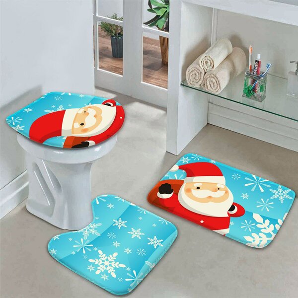 Jogo Tapetes De Natal Para Banheiro Papai Noel Único