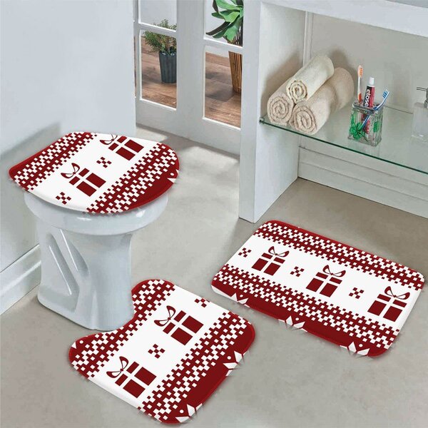 Jogo Tapetes De Natal Para Banheiro Presente De Natal Único