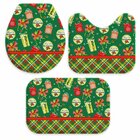 Jogo Tapetes De Natal Para Banheiro Retro Presentes Verde Úni