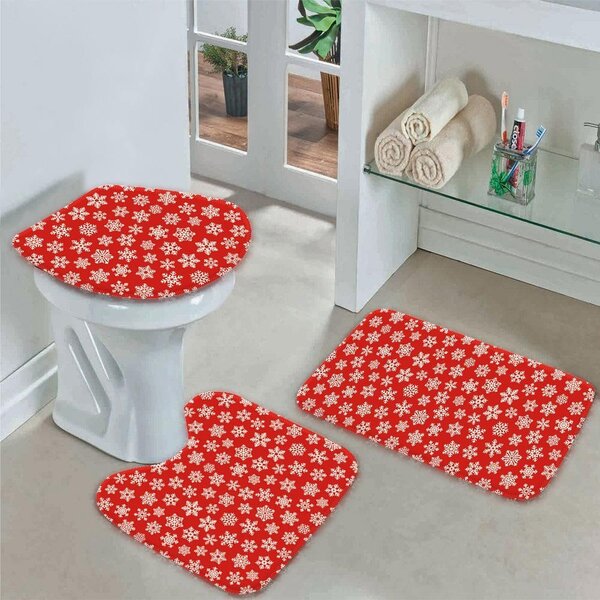 Jogo Tapetes De Natal Para Banheiros Folha De Natal Único