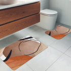 Jogo Tapetes Para Banheiro 2 Peças Abstrato Único