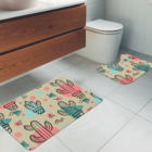 Jogo Tapetes Para Banheiro 2 Peças Cactos Único