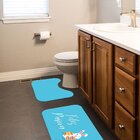 Jogo Tapetes Para Banheiro 2 Peças Feliz Páscoa Fundo Azul Ún