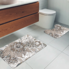 Jogo Tapetes Para Banheiro 2 Peças Flowers Geometric Único