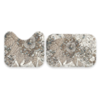 Jogo Tapetes Para Banheiro 2 Peças Flowers Geometric Único