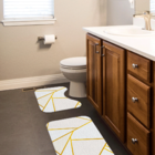 Jogo Tapetes Para Banheiro 2 Peças Geométrico Gold Único