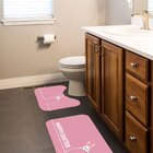 Jogo Tapetes Para Banheiro 2 Peças Happy Easter Rosê Único