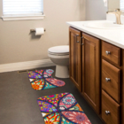 Jogo Tapetes Para Banheiro 2 Peças Mandalas Coloridas  Único