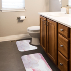 Jogo Tapetes Para Banheiro 2 Peças Marmorizado Rosa Único