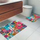 Jogo Tapetes Para Banheiro 2 Peças Multi Mandalas Único