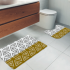 Jogo Tapetes Para Banheiro 2 Peças Triângulos Boho Único