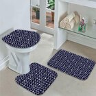 Jogo Tapetes Para Banheiro Ancoras Com Ondas Único