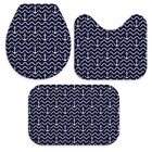 Jogo Tapetes Para Banheiro Ancoras Com Ondas Único