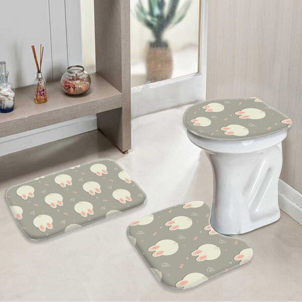 Jogo Tapetes Para Banheiro Coelho Fofinho Único
