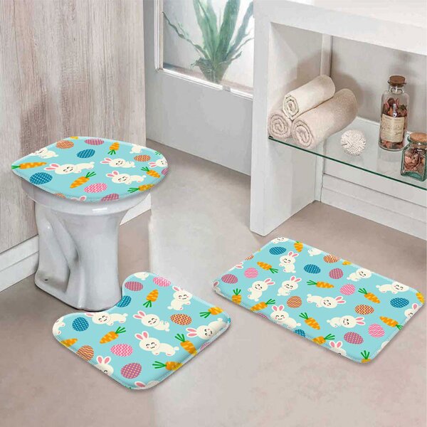 Jogo Tapetes Para Banheiro Cute Easter Único