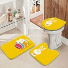 Jogo Tapetes Para Banheiro Feliz Páscoa Amarelo Único