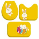 Jogo Tapetes Para Banheiro Feliz Páscoa Amarelo Único