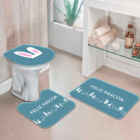 Jogo Tapetes Para Banheiro Feliz Páscoa Azul Escuro Único