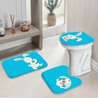 Jogo Tapetes Para Banheiro Feliz Páscoa Azul Único