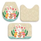 Jogo Tapetes Para Banheiro Feliz Páscoa Com Ramos Único