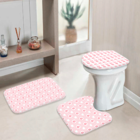 Jogo Tapetes Para Banheiro Feliz Páscoa Rosa E Branco Único