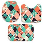 Jogo Tapetes para Banheiro Flamingos Geométricos